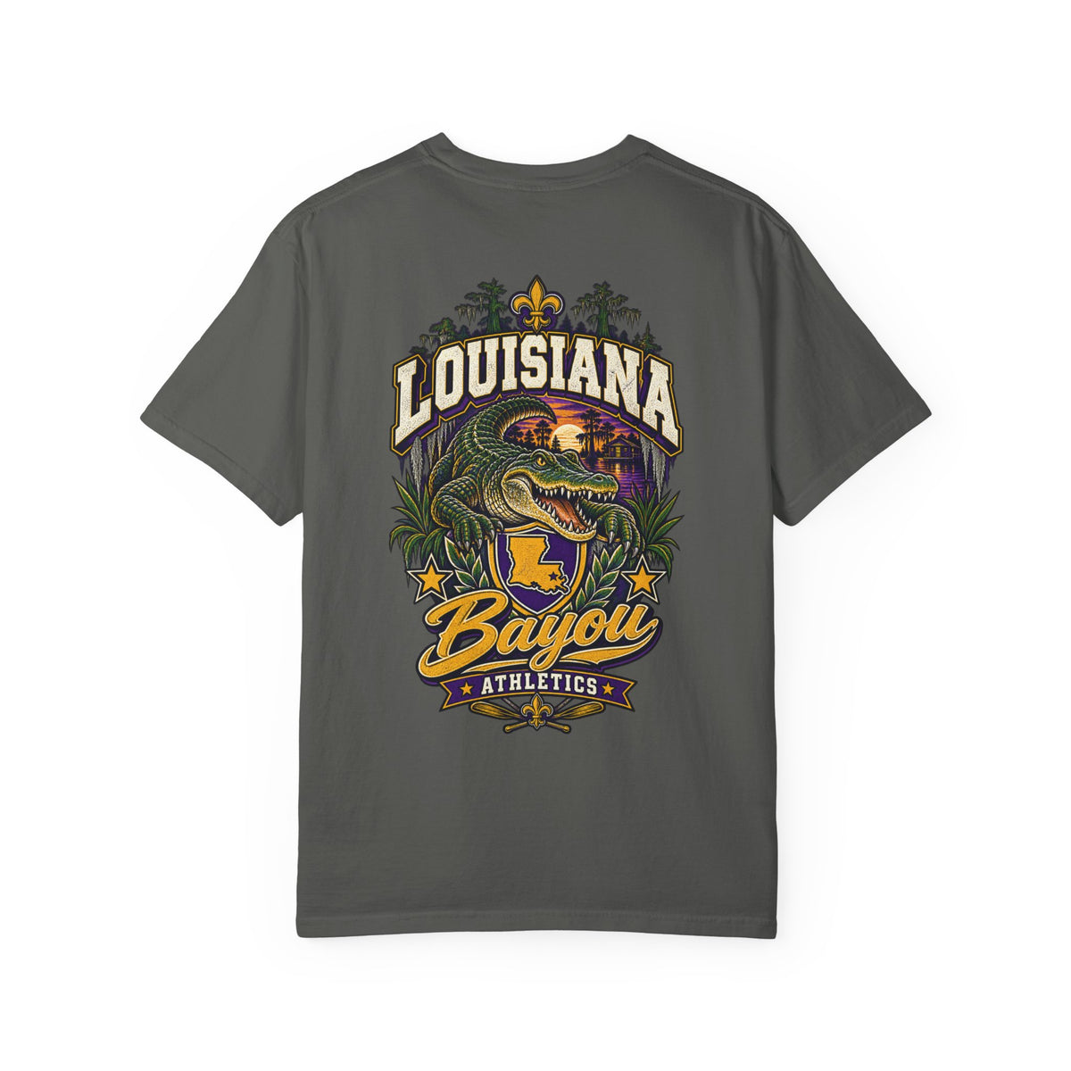 Louisiana Bayou Athletics Unisex Comfort Color 1717 Streetwear Graphic Tee
