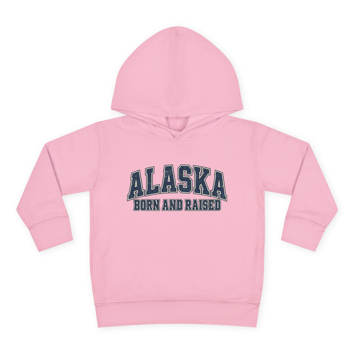 Alaska Born and Raised Classic Collegiate Unisex Toddler Pullover Fleece Hoodie