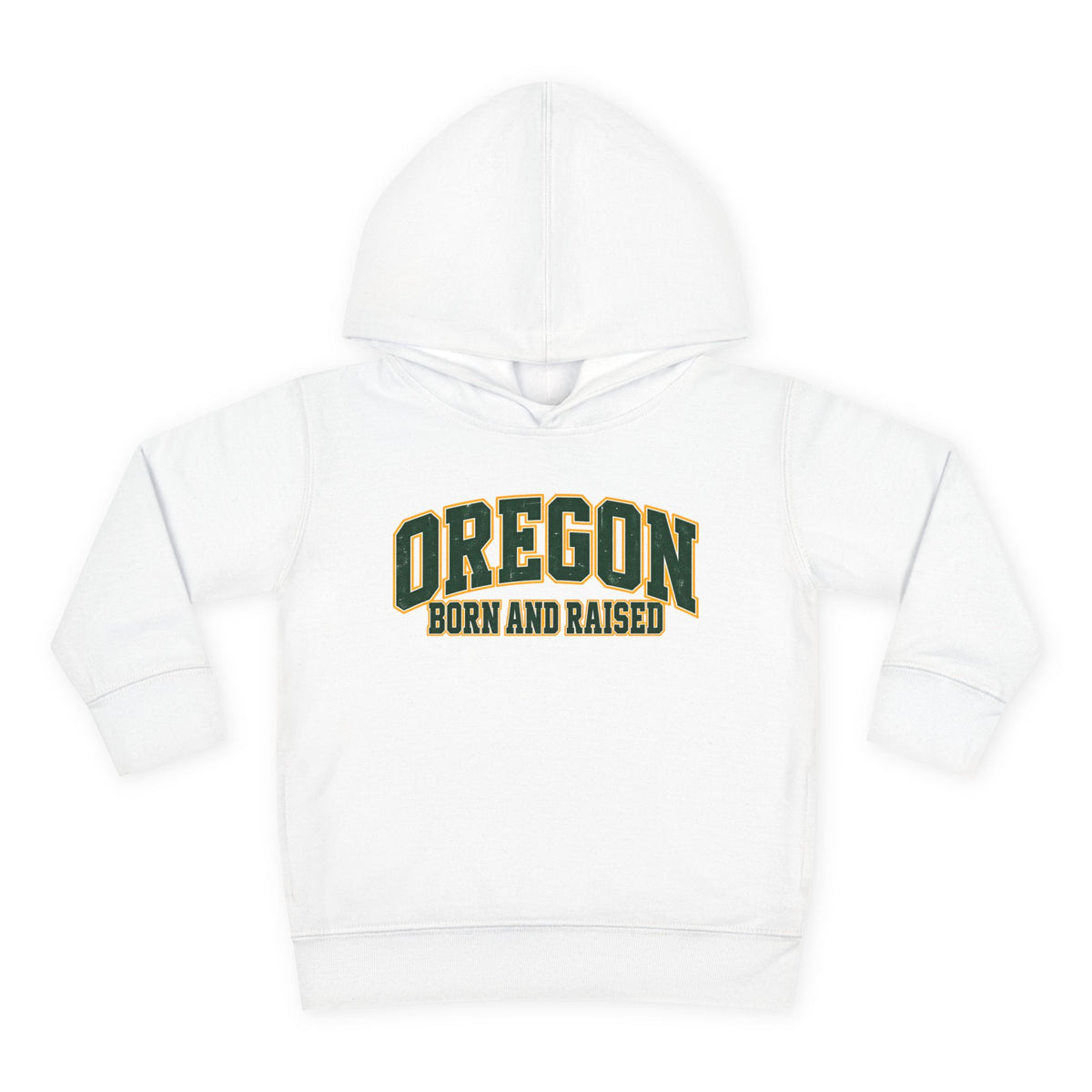 Oregon Born and Raised Old-School Athletic Unisex Toddler Pullover Fleece Hoodie