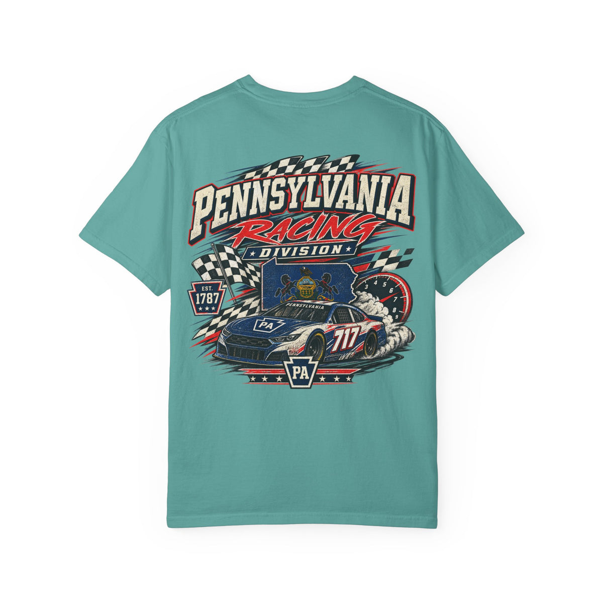 Pennsylvania Racing Division Unisex Comfort Color 1717 Streetwear Graphic Tee