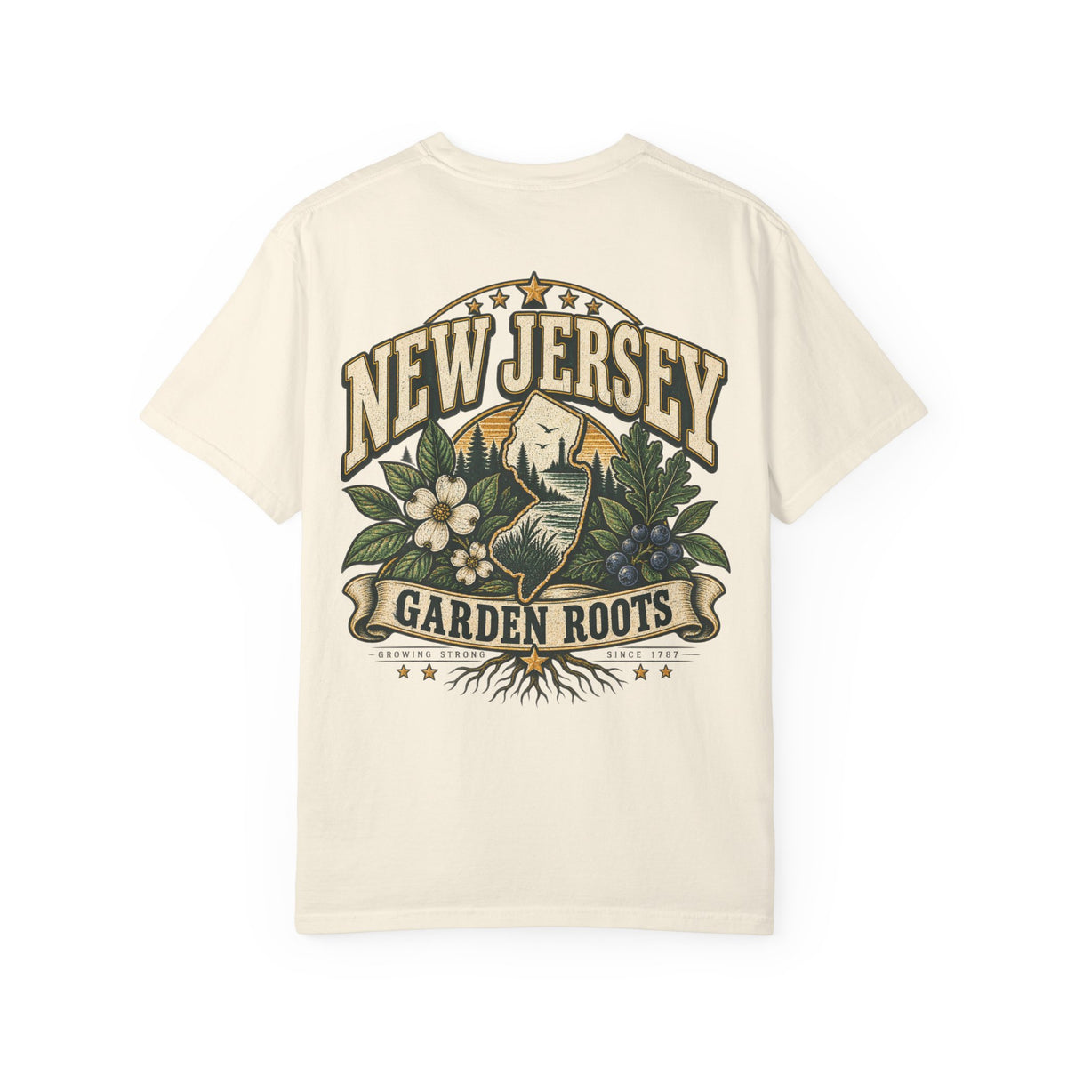 New Jersey Garden Roots Unisex Comfort Color 1717 Streetwear Graphic Tee