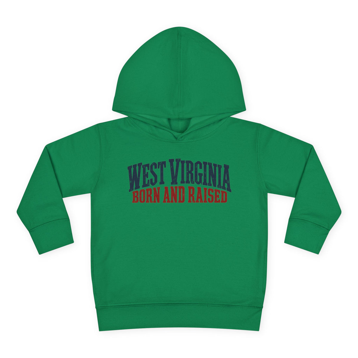 West Virginia Born and Raised Classic Americana Unisex Toddler Pullover Fleece Hoodie