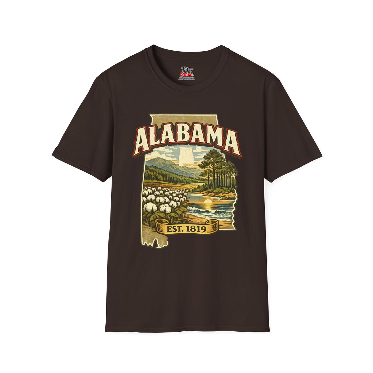 Vintage Alabama Heritage Unisex Softstyle T Shirt State Pride Graphic Tee Collections FS03