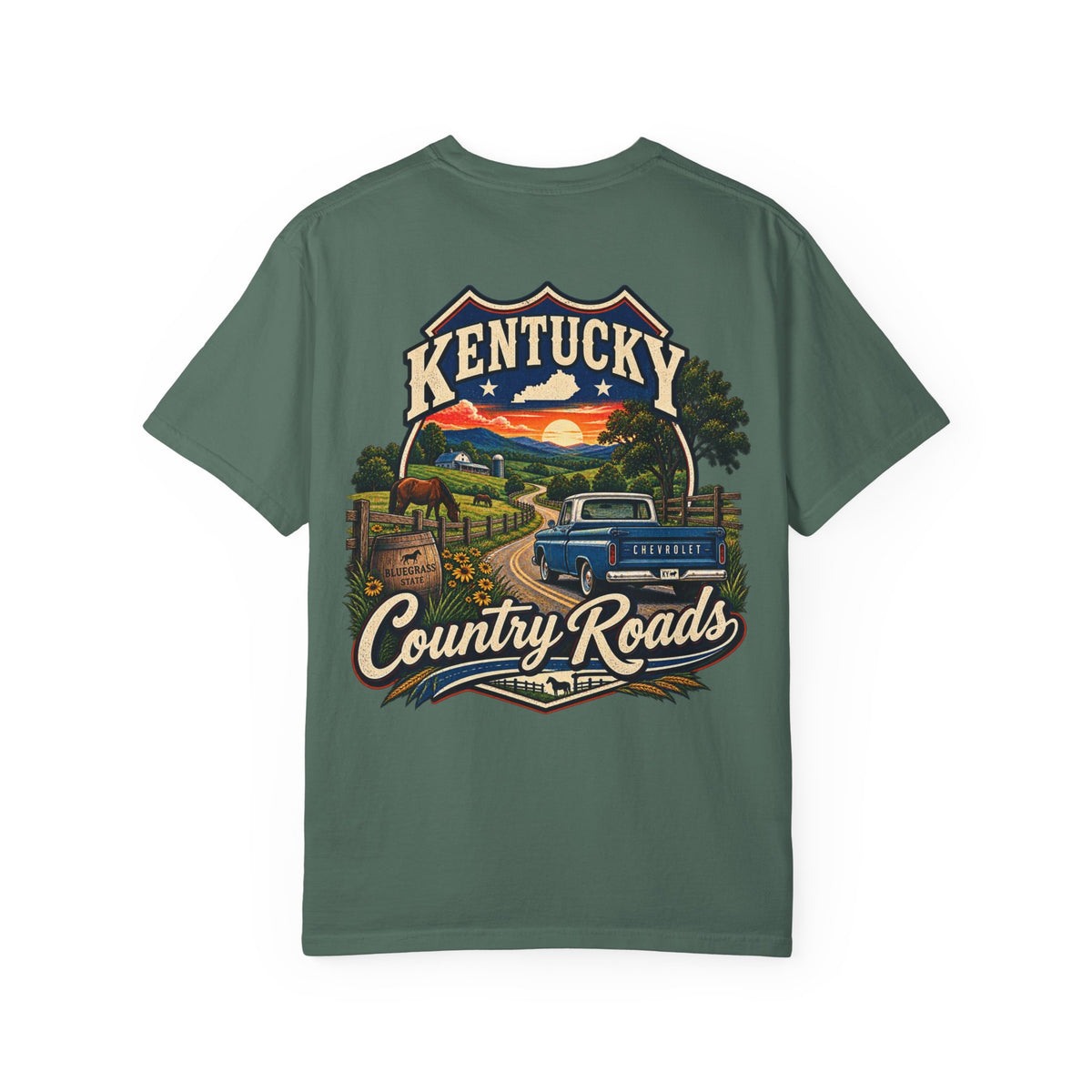 Kentucky Country Roads Unisex Comfort Color 1717 Streetwear Graphic Tee