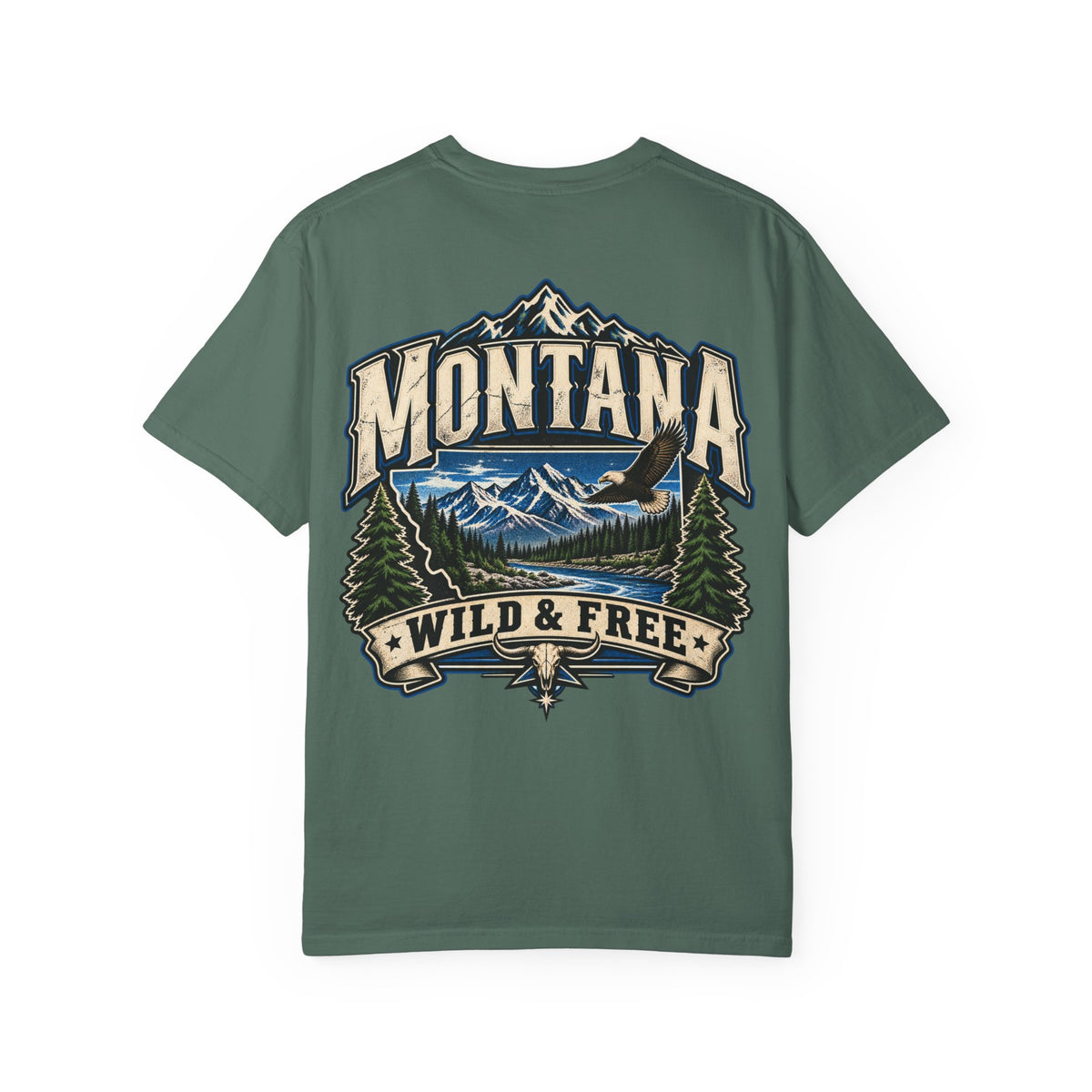 Montana Wild & Free Unisex Comfort Color 1717 Streetwear Graphic Tee