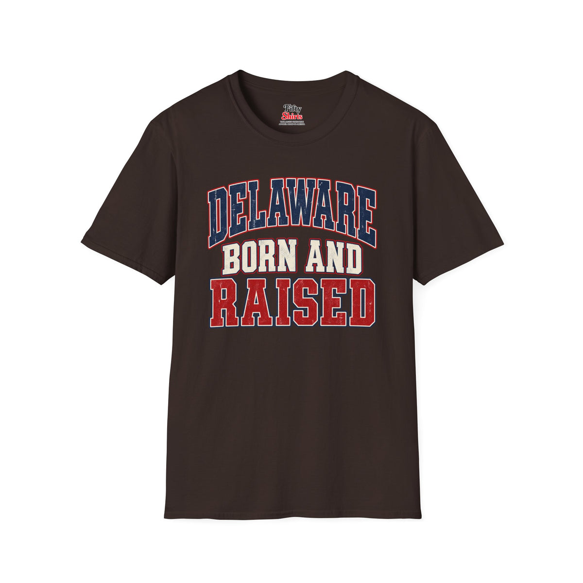 Delaware Born and Raised Unisex Softstyle T Shirt State Name Graphic Tee