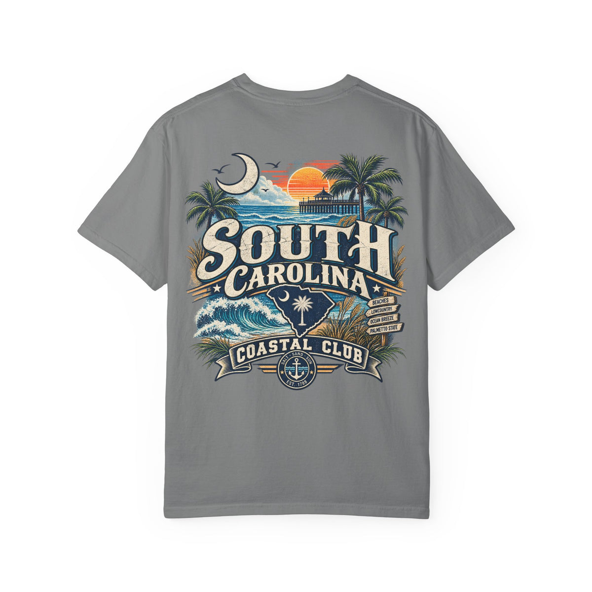 South Carolina Coastal Club Unisex Comfort Color 1717 Streetwear Graphic Tee