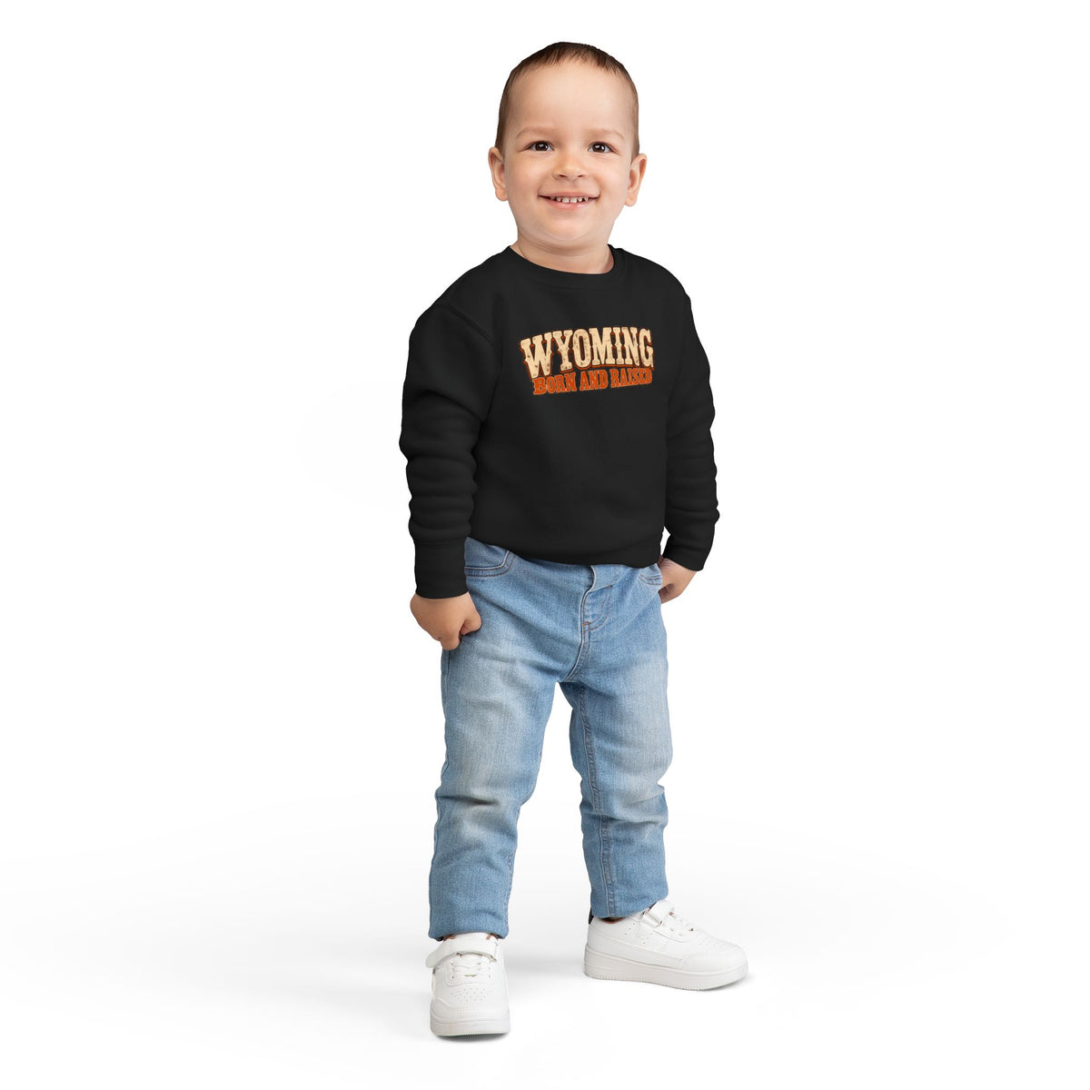 Wyoming Born and Raised Vintage 1970s Western Unisex Toddler Sweatshirt