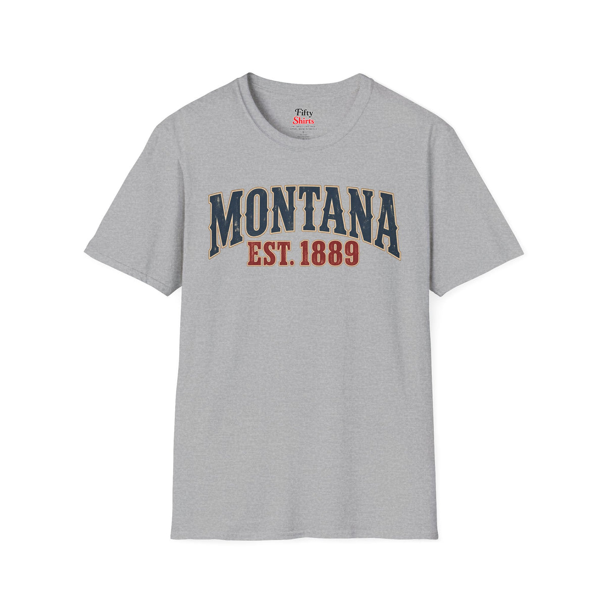 Montana Est 1889 Unisex Softstyle T Shirt State Name Graphic Tee