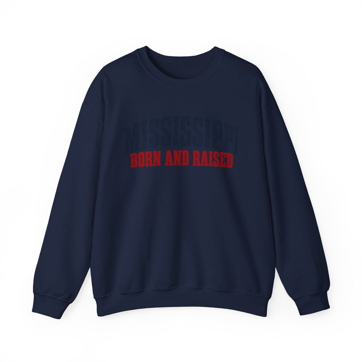 Mississippi Born and Raised Minimal Vintage Unisex Sweatshirt Graphic