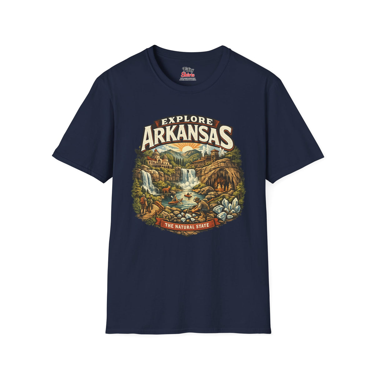 Explore Arkansas Unisex Softstyle T Shirt State Pride Graphic Tee Collections FS03