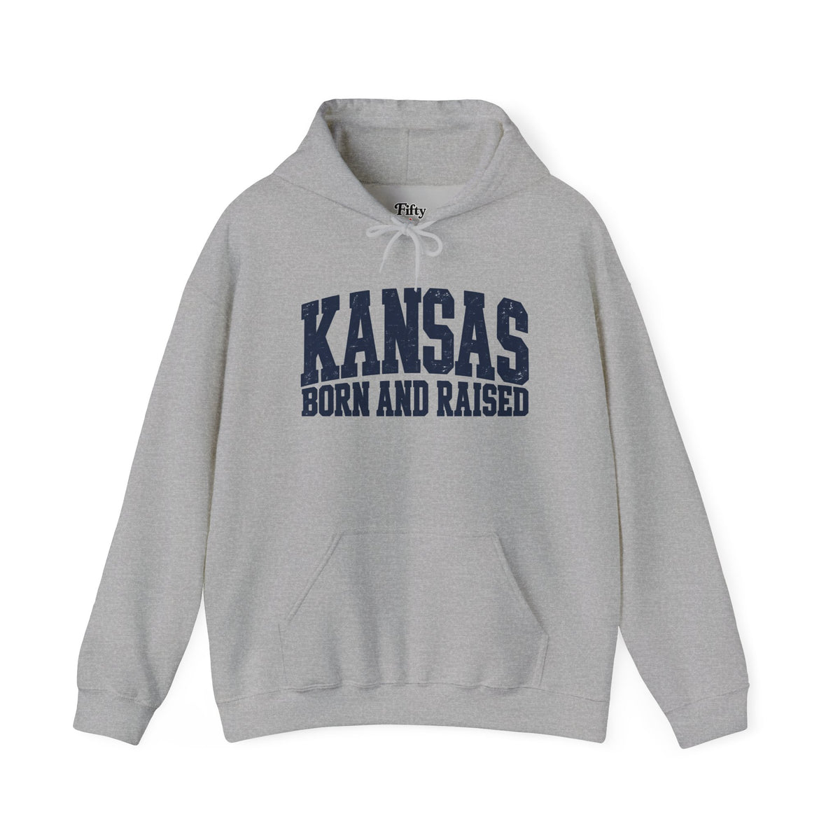 Kansas Born and Raised Bold Athletic Unisex Hoodie Graphic