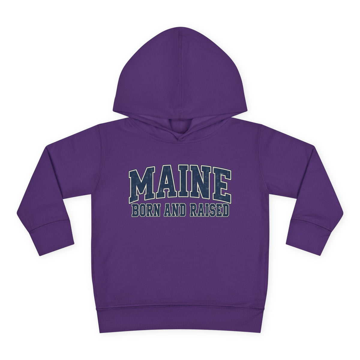 Maine Born and Raised Classic Collegiate Unisex Toddler Pullover Fleece Hoodie