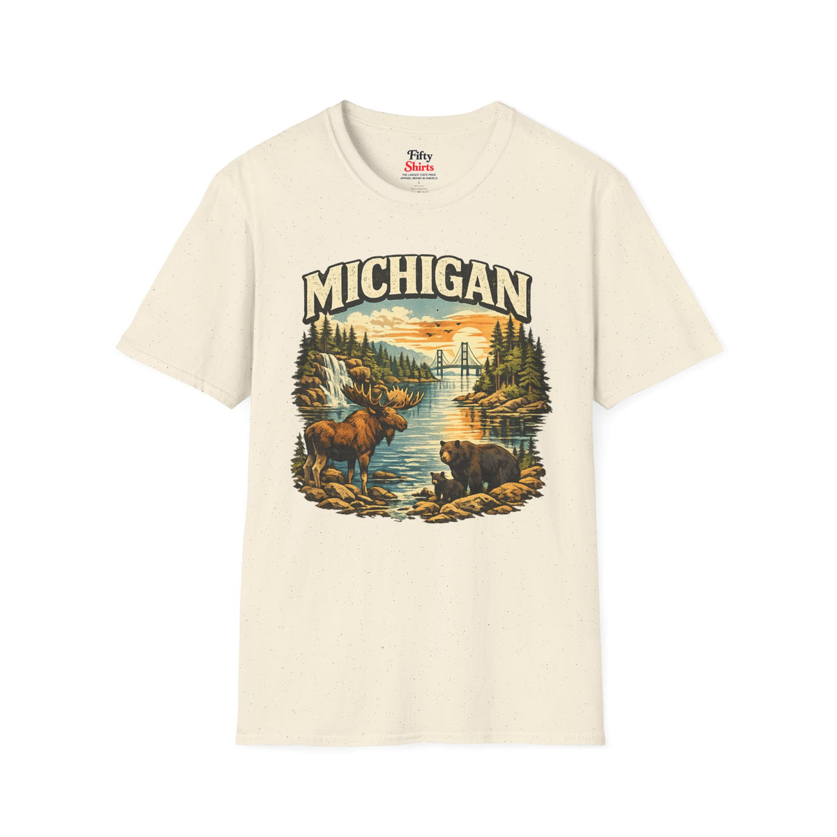 Michigan Wildlife Unisex Softstyle T Shirt State Pride Graphic Tee Collections FS03