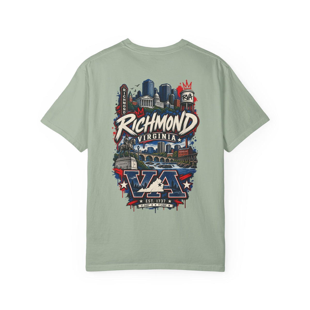 Richmond Virginia Unisex Comfort Color 1717 Streetwear Graphic Tee