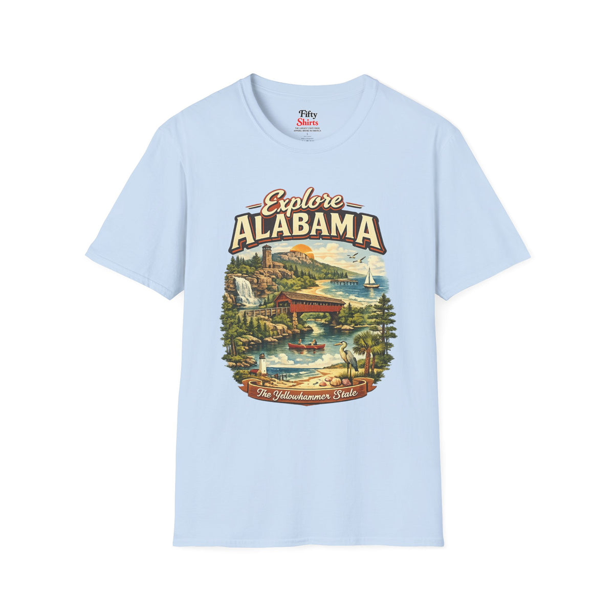 Explore Alabama Unisex Softstyle T Shirt State Pride Graphic Tee Collections FS03