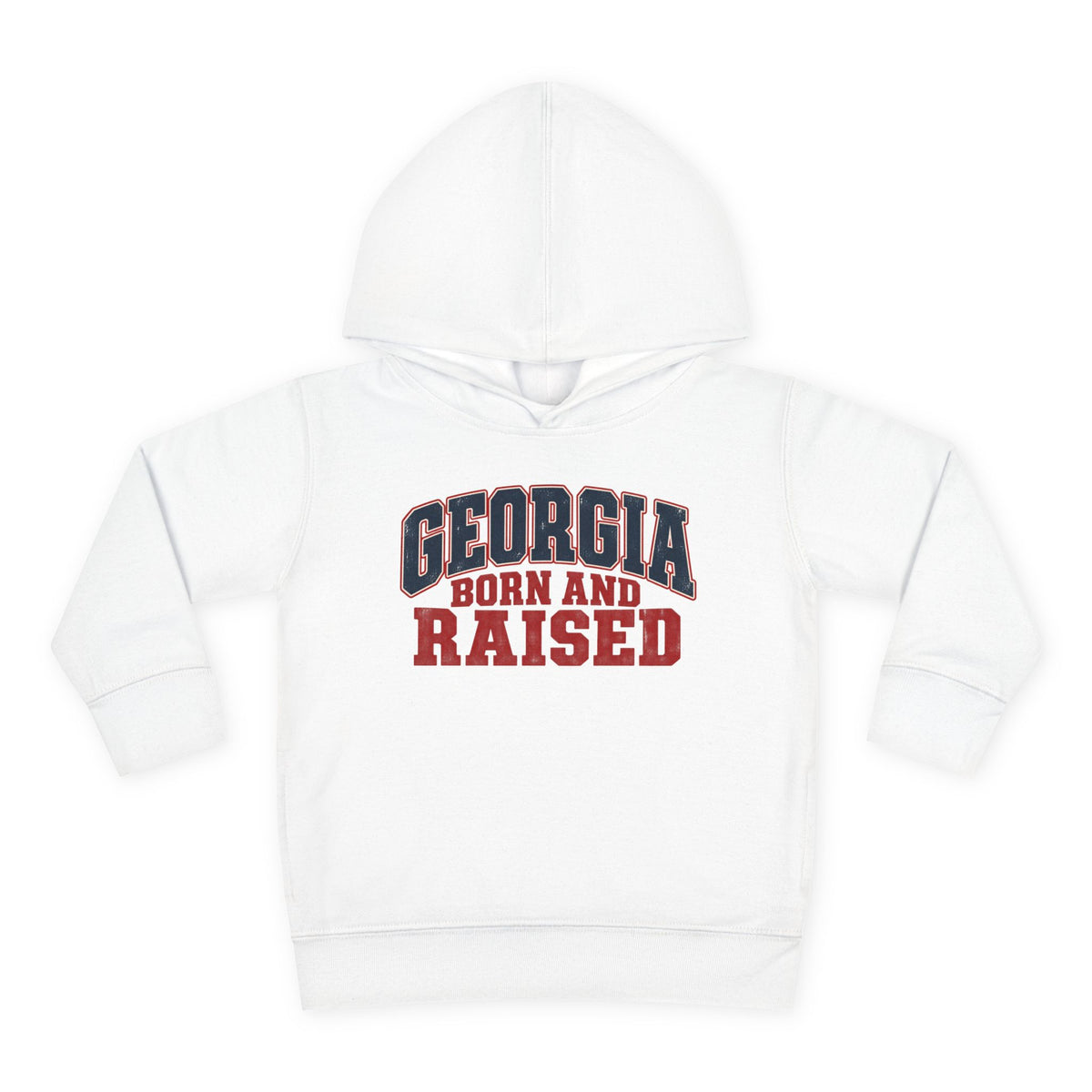 Georgia Born and Raised Rustic Southern Unisex Toddler Pullover Fleece Hoodie
