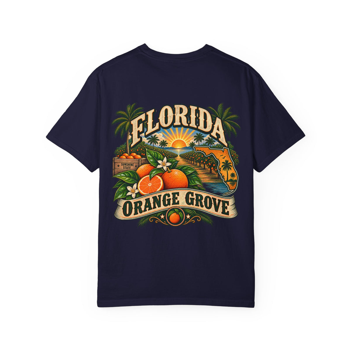 Florida Orange Grove Unisex Comfort Color 1717 Streetwear Graphic Tee