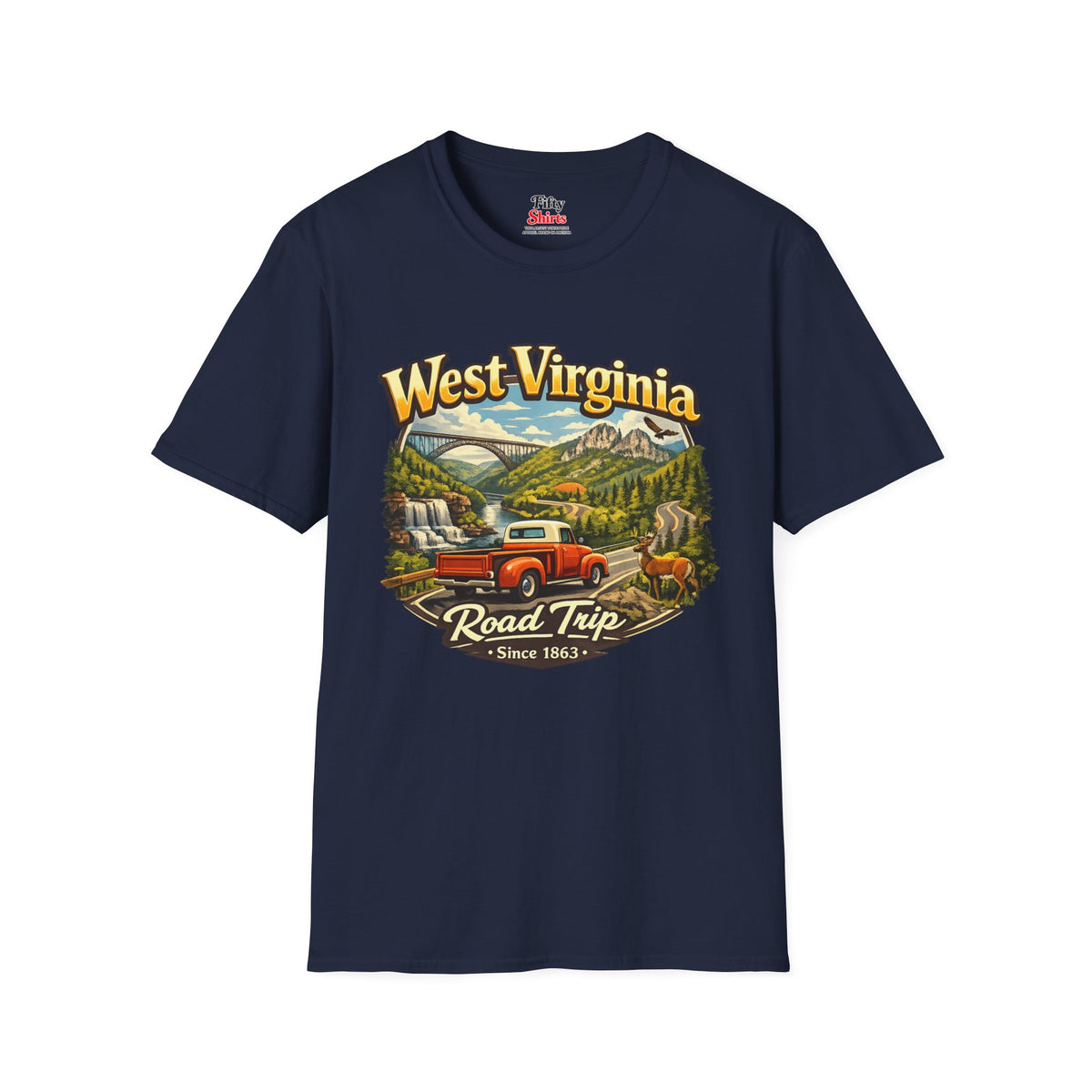 West Virginia Road Trip Unisex Softstyle T Shirt State Pride Graphic Tee Collections FS03