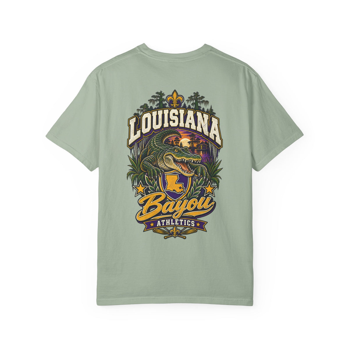 Louisiana Bayou Athletics Unisex Comfort Color 1717 Streetwear Graphic Tee