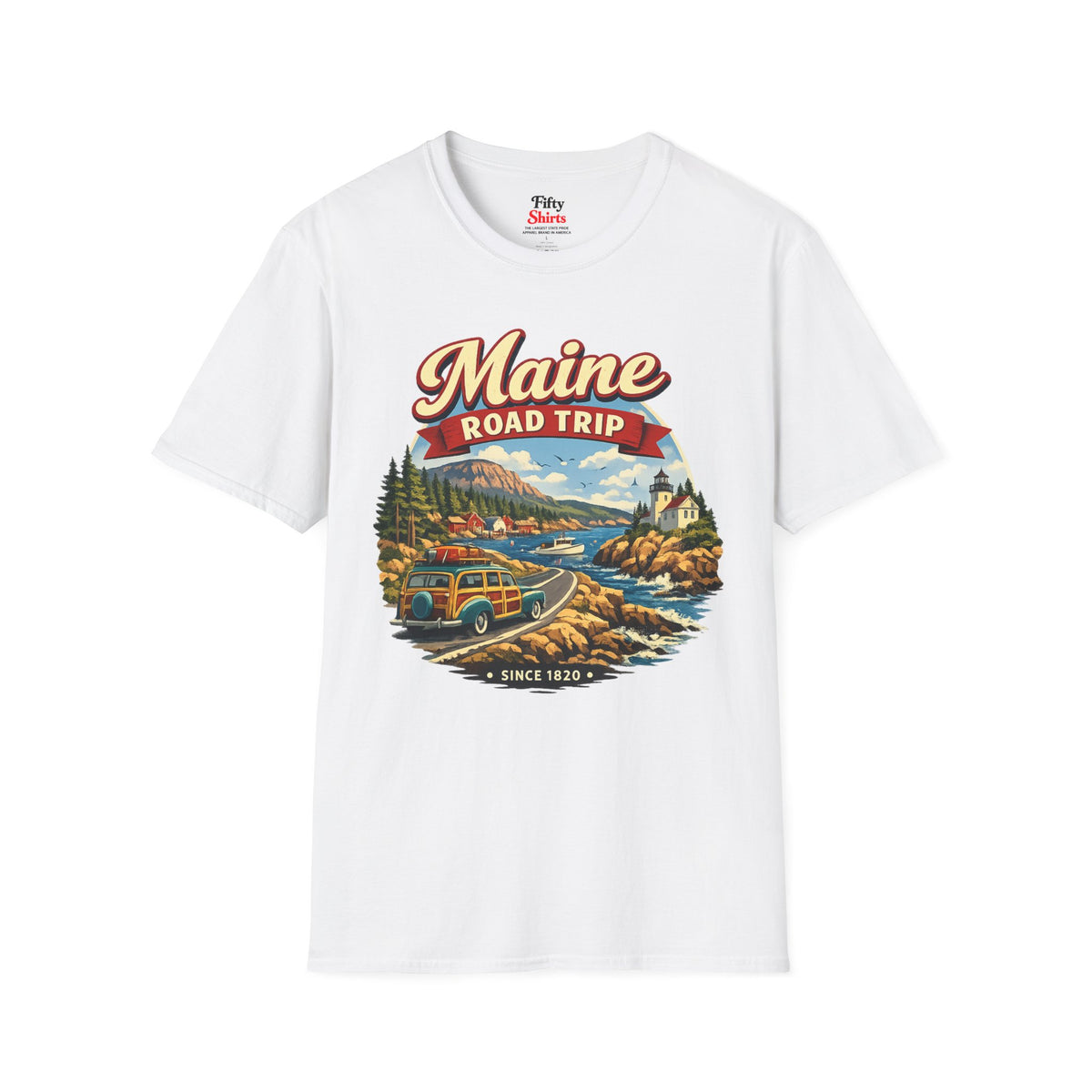 Maine Road Trip Unisex Softstyle T Shirt State Pride Graphic Tee Collections FS03