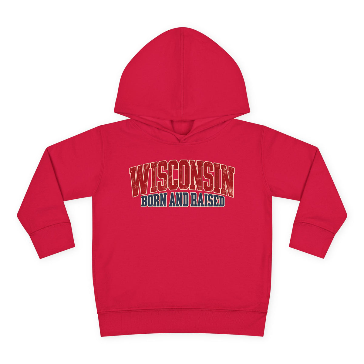 Wisconsin Born and Raised Midwest Heritage Unisex Toddler Pullover Fleece Hoodie