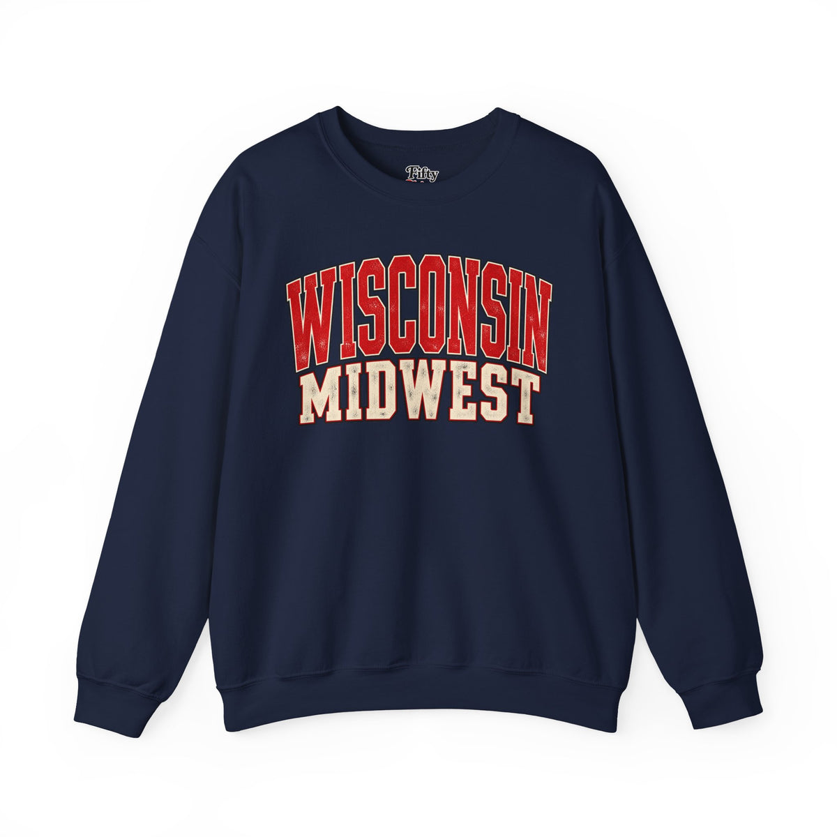 Wisconsin Midwest Unisex Crewneck Sweatshirt State Name Graphic