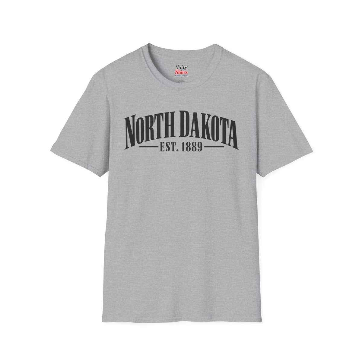 North Dakota Est. 1889 Unisex Softstyle T Shirt State Name Graphic Tee