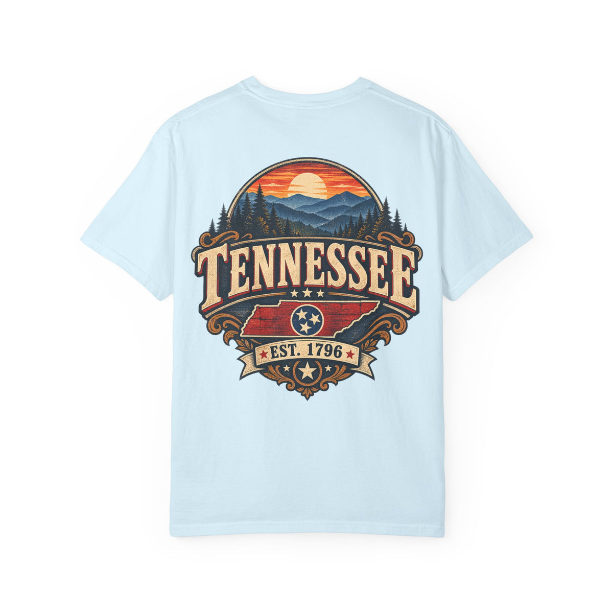 Tennessee Established 1796 Unisex Comfort Color 1717 Streetwear Graphic Tee