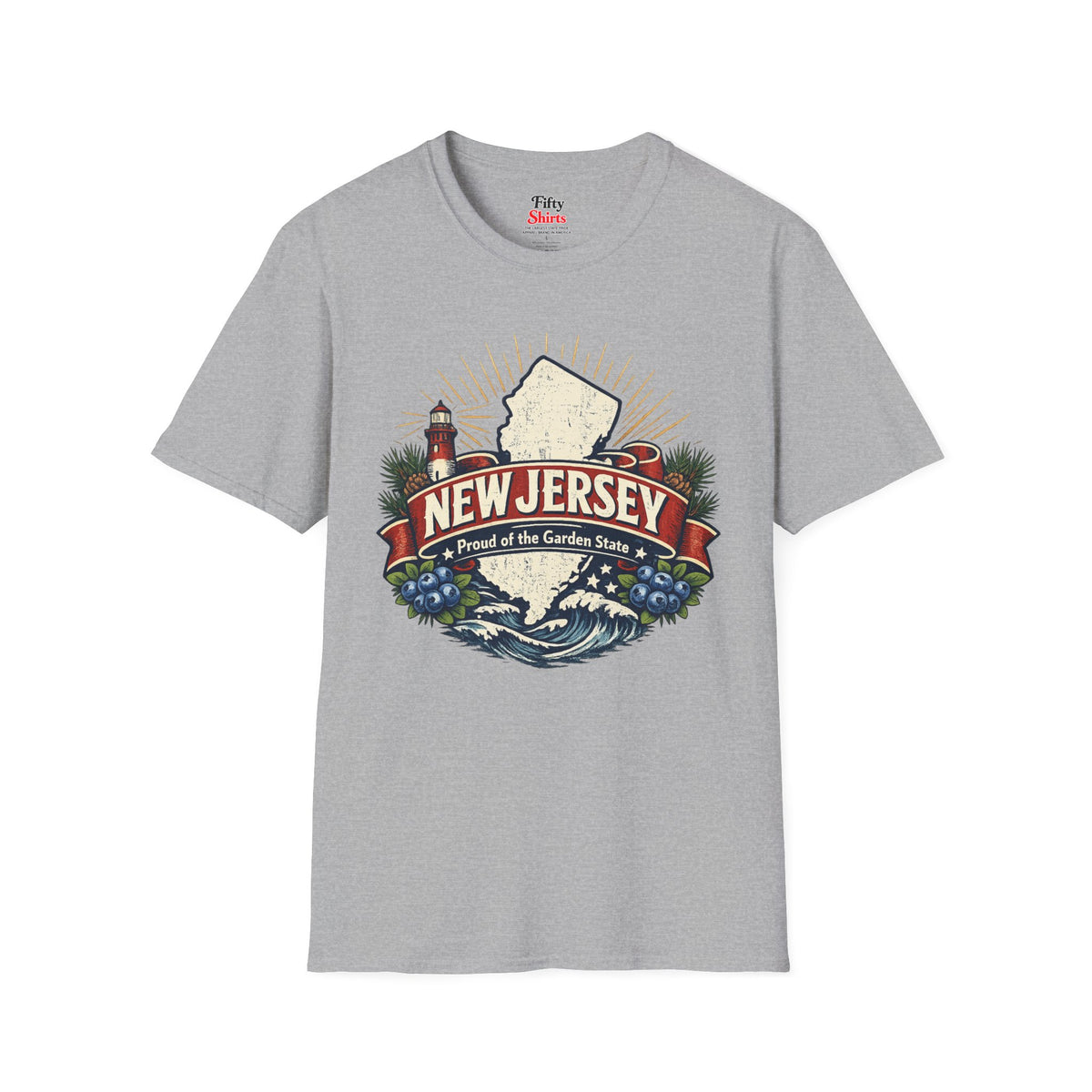New Jersey State Pride Unisex Softstyle T Shirt State Pride Graphic Tee Collections FS03