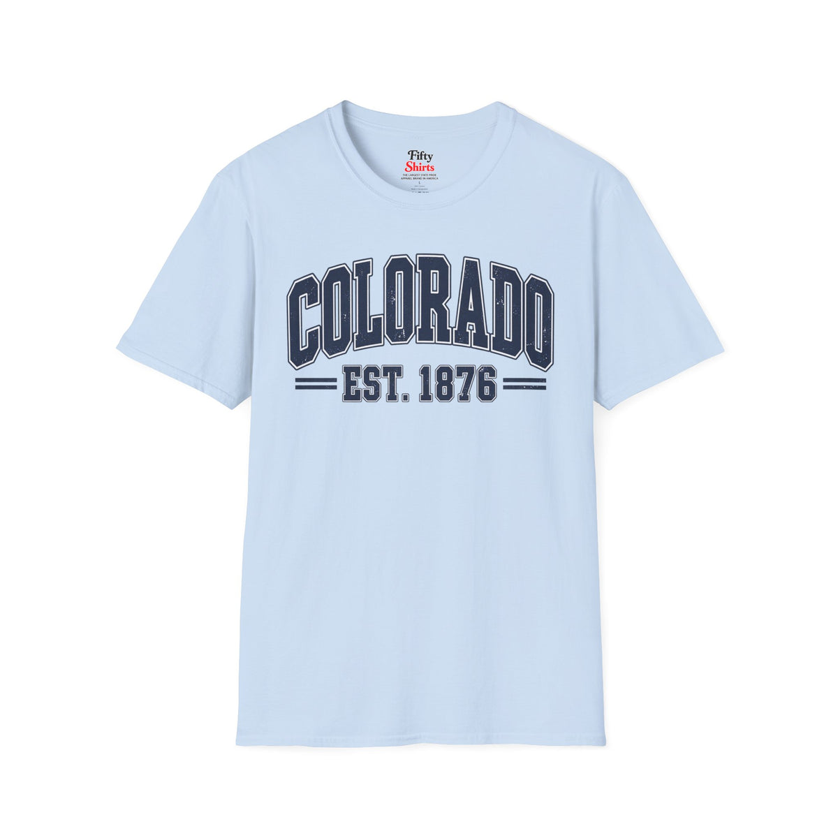 Colorado EST. 1876 Unisex Softstyle T Shirt State Name Graphic Tee