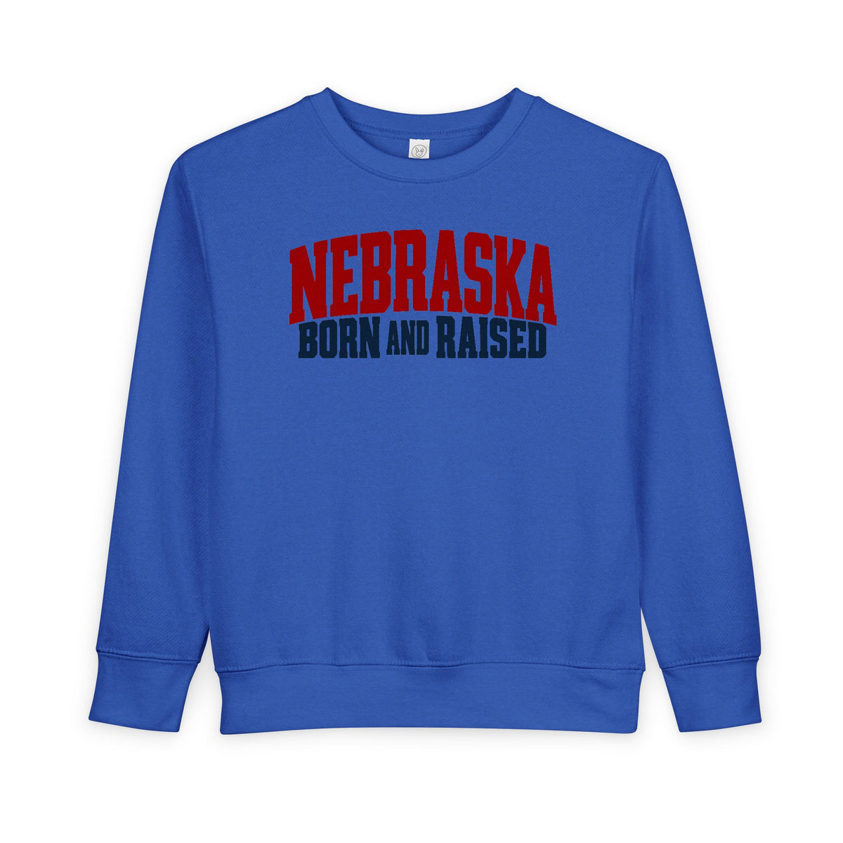 Nebraska Born and Raised Modern Midwestern Unisex Toddler Sweatshirt Graphic
