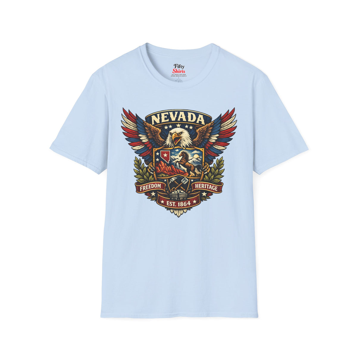 Nevada Americana Eagle Unisex Softstyle T Shirt State Pride Graphic Tee Collections FS03