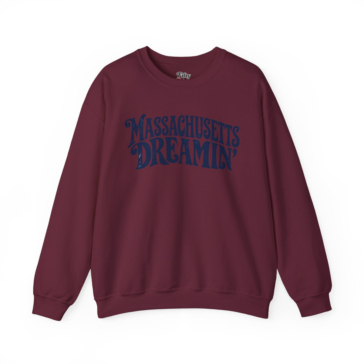 Massachusetts Dreamin Unisex Crewneck Sweatshirt State Name Graphic
