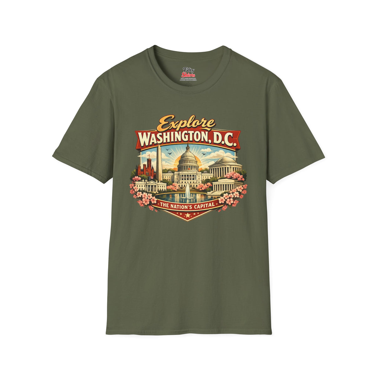 Explore Washington D.C. Unisex Softstyle T Shirt State Pride Graphic Tee Collections FS03