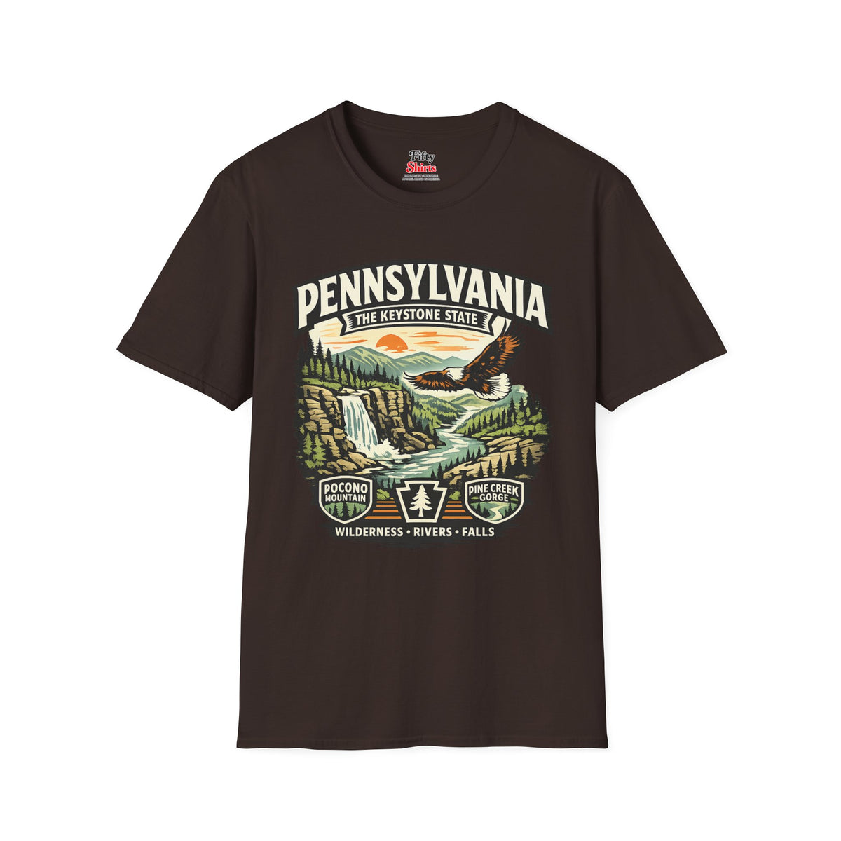 Pennsylvania Keystone State Adventure Unisex Softstyle T Shirt State Pride Graphic Tee Collections FS03