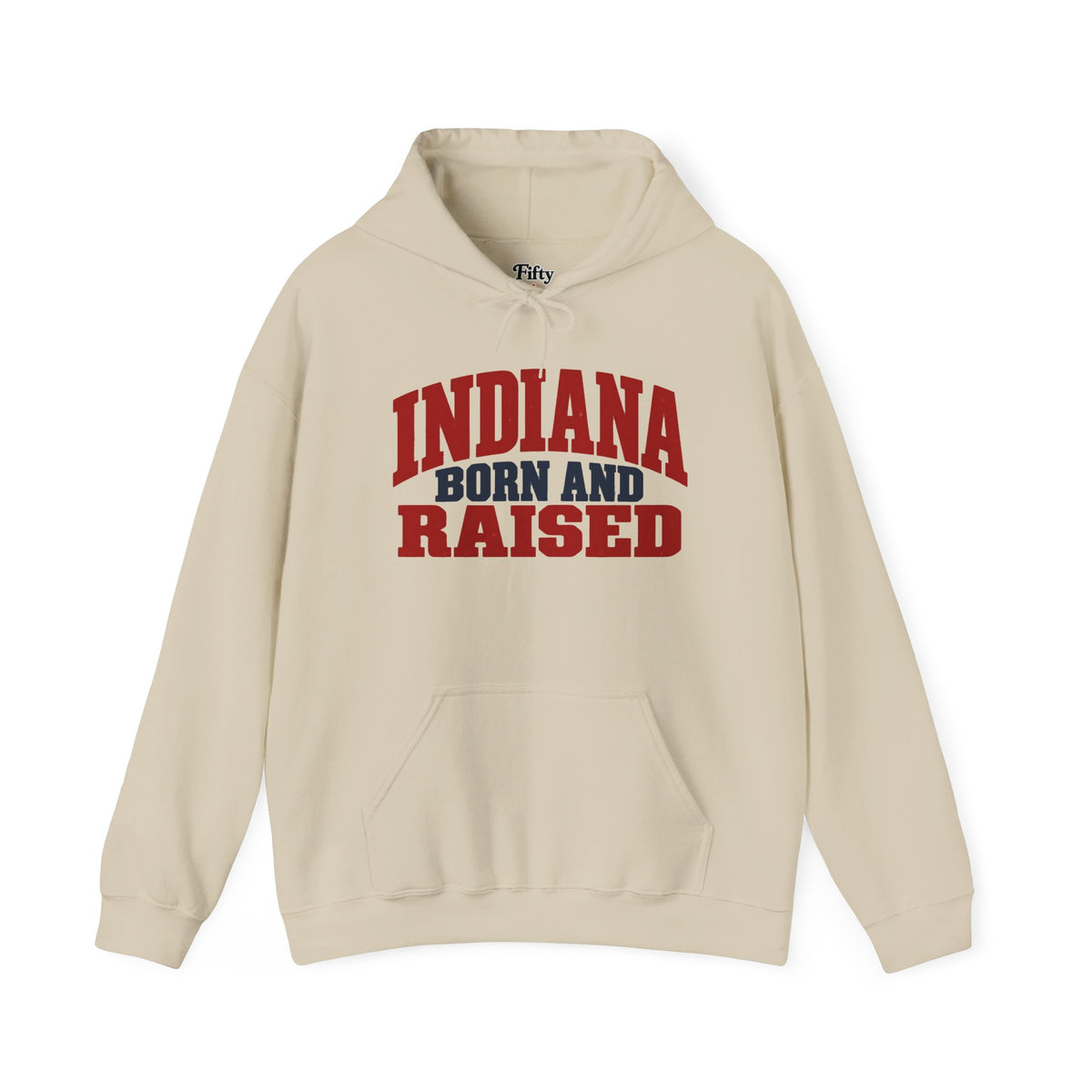 Indiana Born and Raised Rustic Americana Unisex Hoodie Graphic