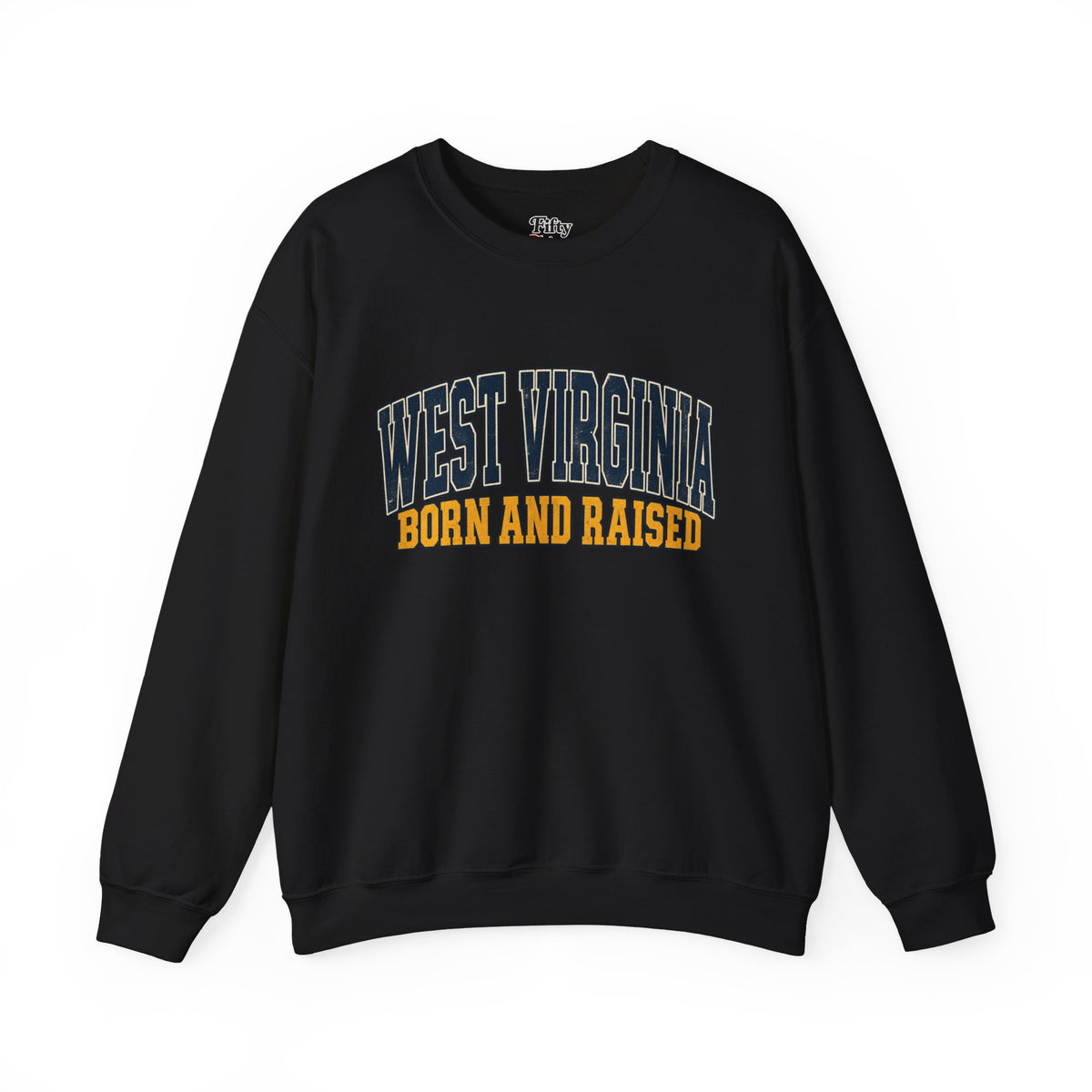 West Virginia Born and Raised Vintage Americana Unisex Sweatshirt Graphic