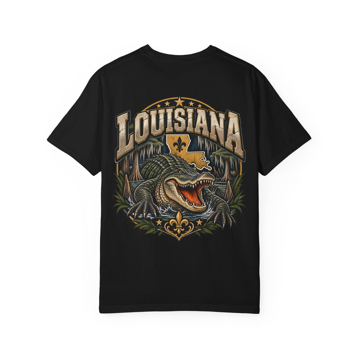 Louisiana Gator Emblem Unisex Comfort Color 1717 Streetwear Graphic Tee