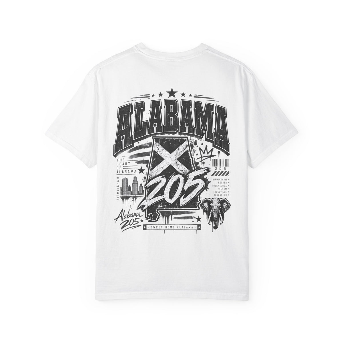 Alabama 205 Unisex Comfort Color 1717 Streetwear Graphic Tee