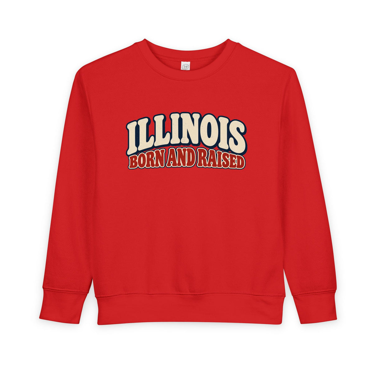 Illinois Born and Raised Retro 1970s Unisex Toddler Sweatshirt