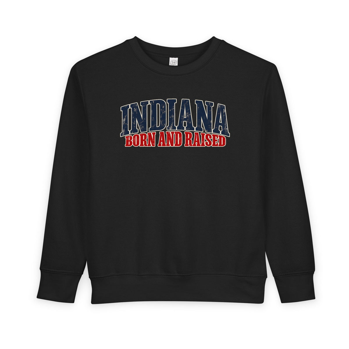 Indiana Born and Raised Midwest Americana Unisex Toddler Sweatshirt