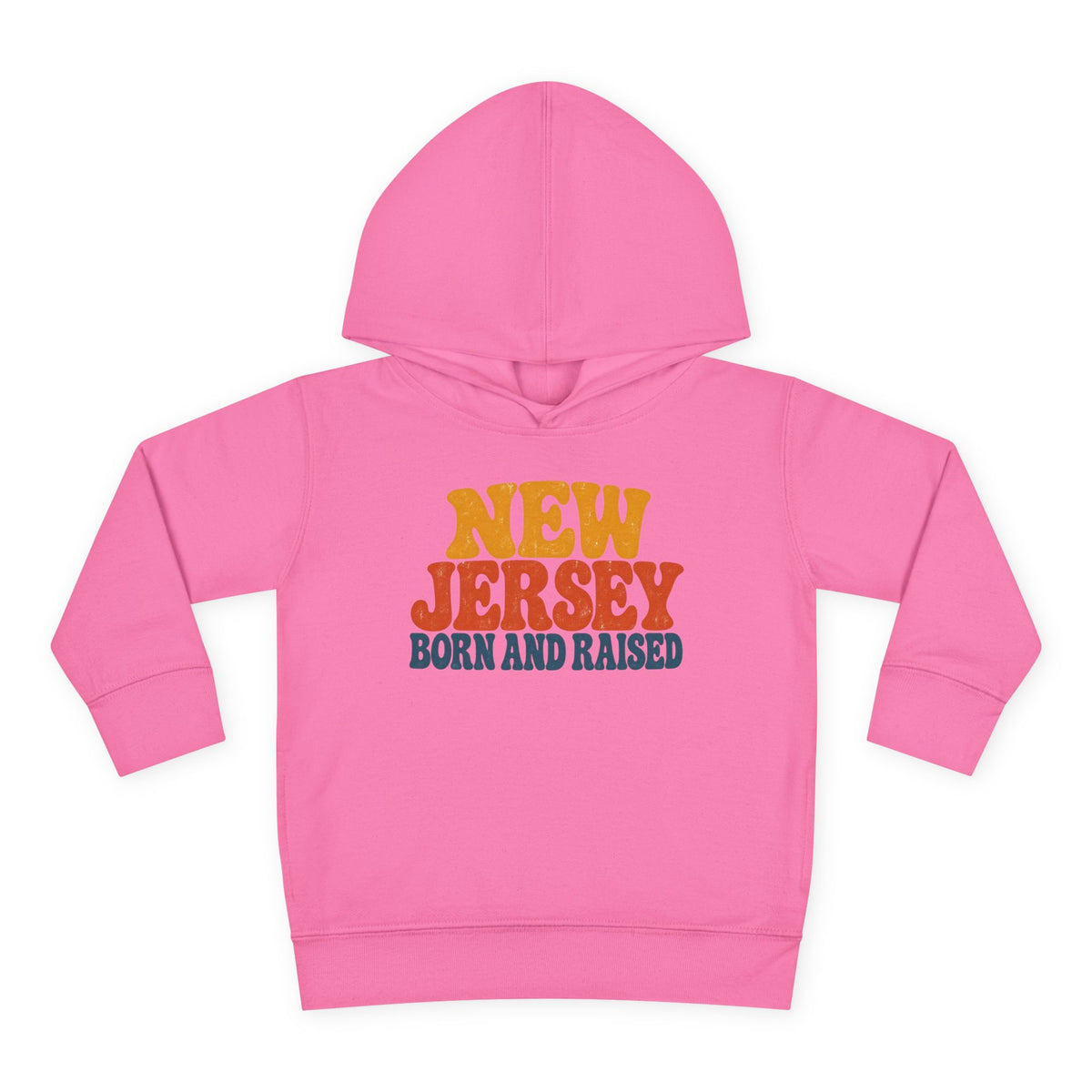 New Jersey Born and Raised Retro 1970s Unisex Toddler Pullover Fleece Hoodie
