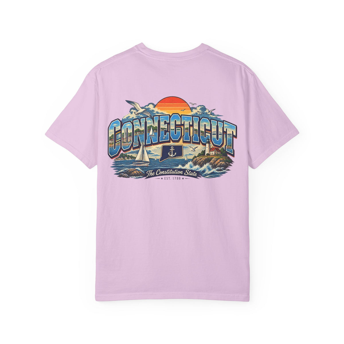 Connecticut Coastline Unisex Comfort Color 1717 Streetwear Graphic Tee