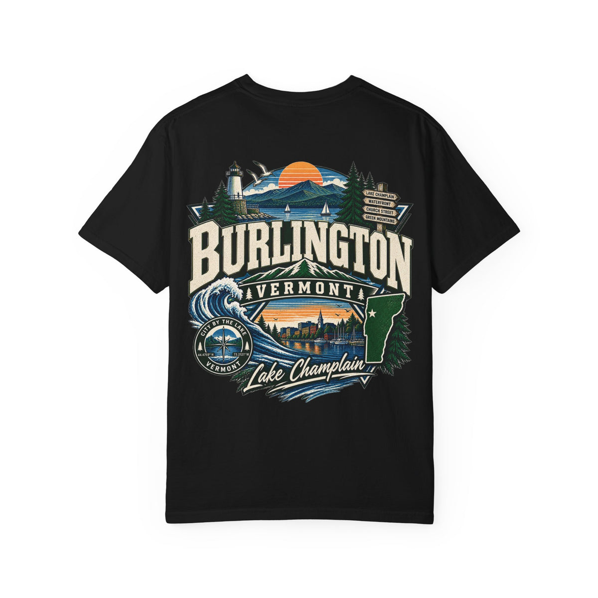 Burlington Vermont Unisex Comfort Color 1717 Streetwear Graphic Tee