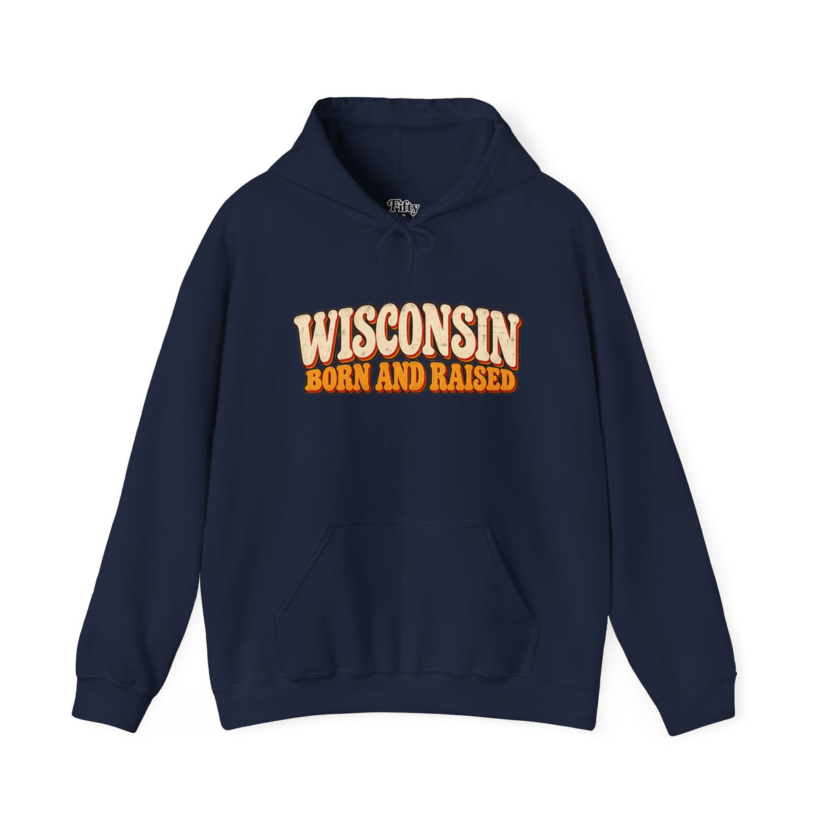 Wisconsin Born and Raised Vintage 1970s Unisex Hoodie Graphic