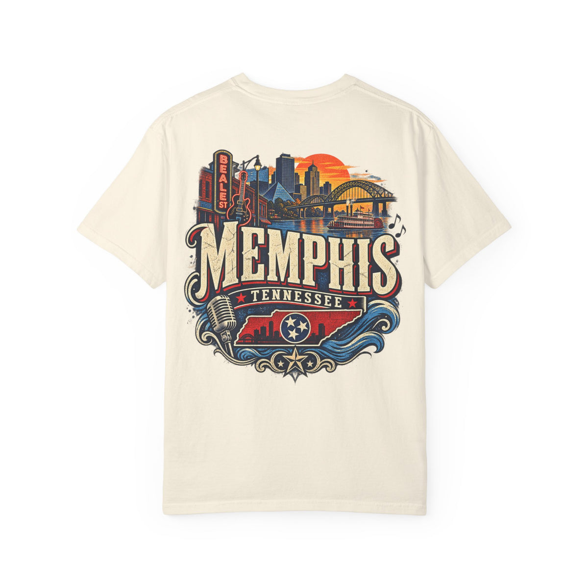 Memphis Tennessee Unisex Comfort Color 1717 Streetwear Graphic Tee