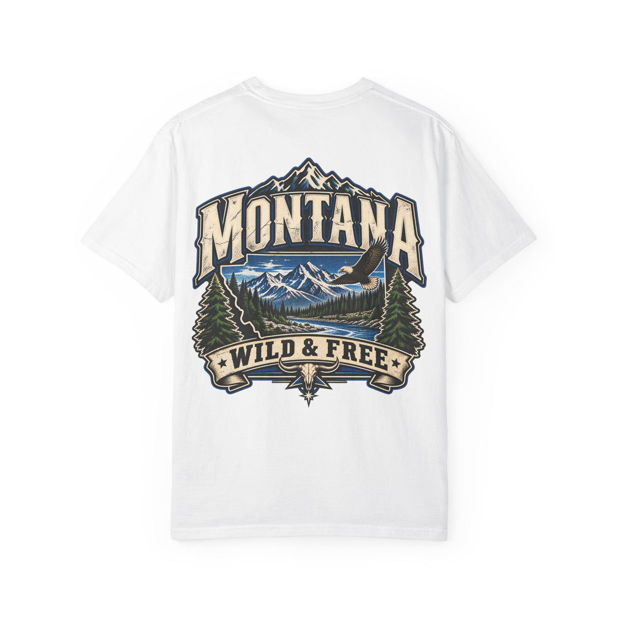 Montana Wild & Free Unisex Comfort Color 1717 Streetwear Graphic Tee