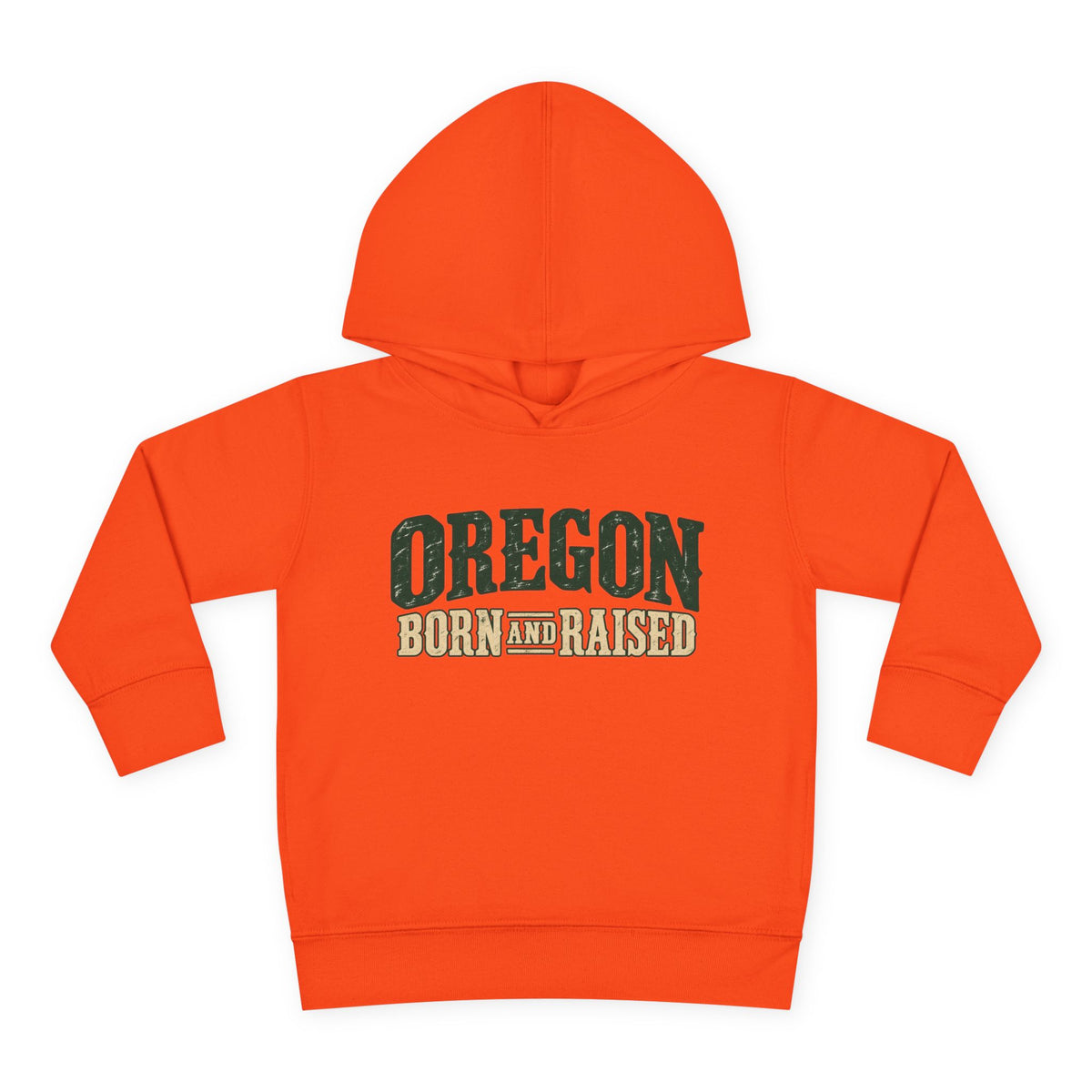 Oregon Born and Raised Rustic Pacific Northwest Unisex Toddler Pullover Fleece Hoodie