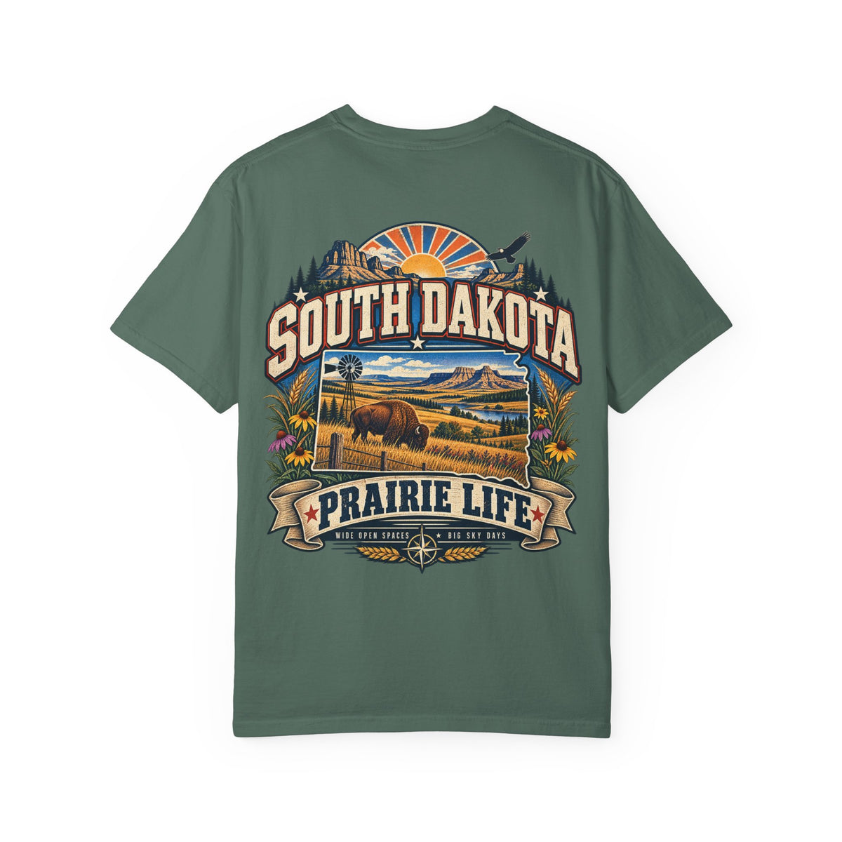 South Dakota Prairie Life Unisex Comfort Color 1717 Streetwear Graphic Tee